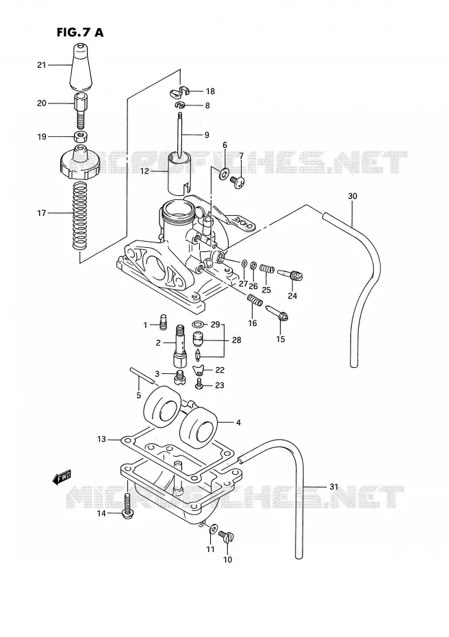 CARBURATOR (E16) Suzuki MOTO 50 PV 1990  PV50L(E15)