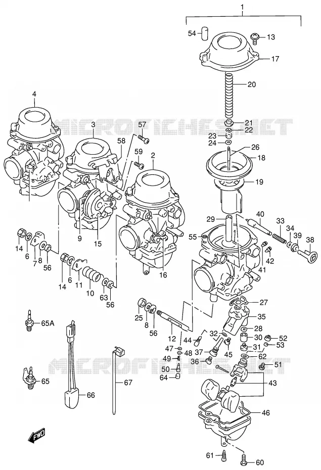 CARBURATOR (E18,E39) Suzuki MOTO 900 RF 1998  RF900RW(E2)