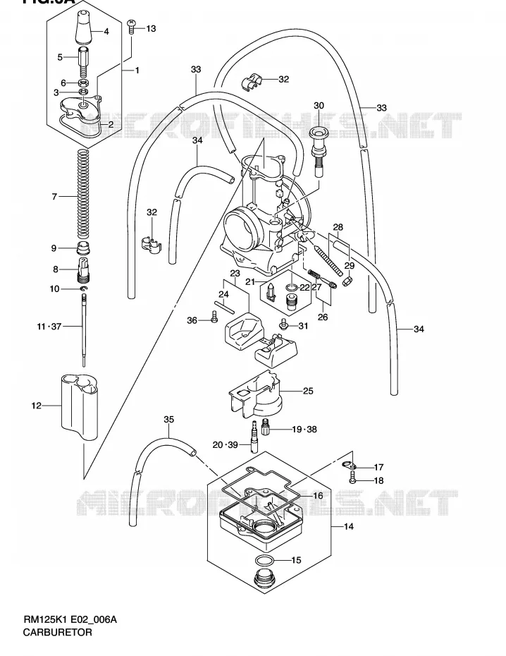 CARBURATOR (MODELE K2) Suzuki MOTO 125 RM 2002  RM125K2(E2)