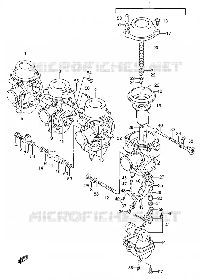 CARBURATOR (MODELE P/R) Suzuki MOTO 600 RF 1996  RF600RT(E2)