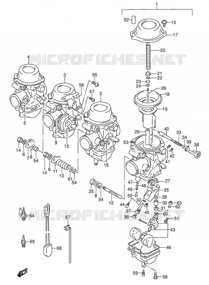 CARBURATOR (MODELE T/V) Suzuki MOTO 600 RF 1994  RF600RR(E2)