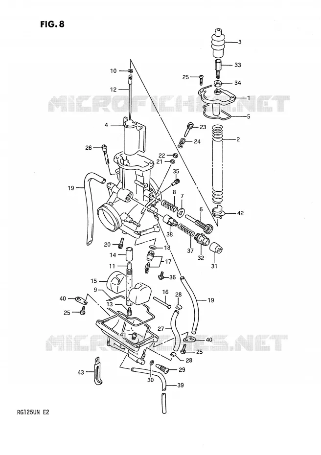 CARBURATOR Suzuki MOTO 125 RG 1992  RG125UN(E2)