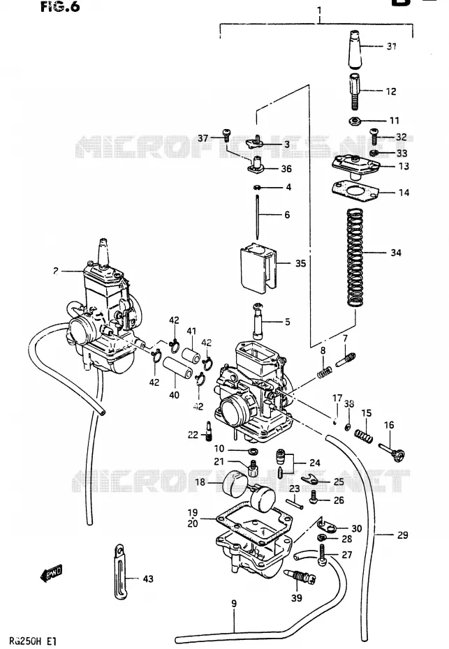 CARBURATOR Suzuki MOTO 250 RG 1987  RG250FH(G/H)