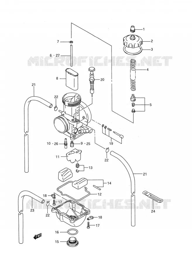 CARBURATOR Suzuki MOTO 250 RM 1994  RM250R(E28)