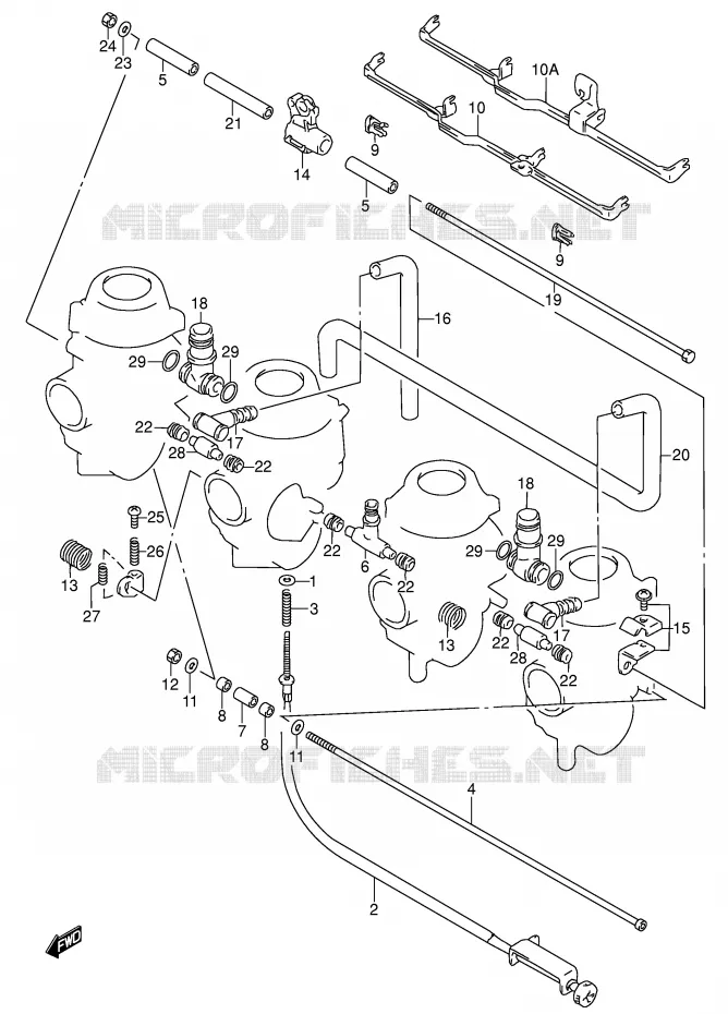 CARBURETOR AANSLUITINGEN (MODELE P/R) Suzuki MOTO 600 RF 1995  RF600RS(E2)