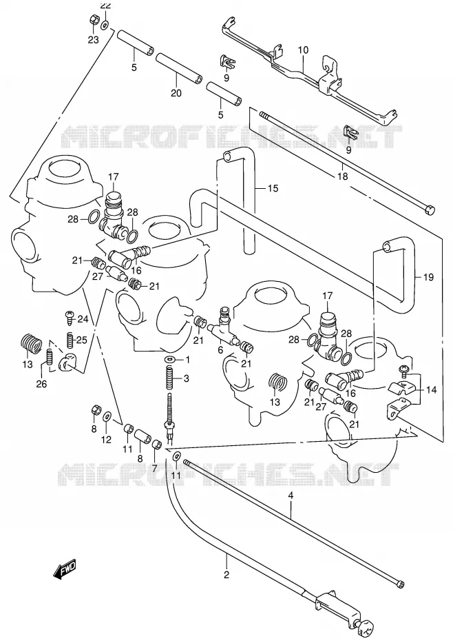 CARBURETOR AANSLUITINGEN Suzuki MOTO 900 RF 1994  RF900RR(E2)