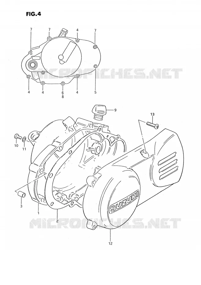 CASING (MODELE D/H/L/M/R) Suzuki MOTO 50 PV 1994  PV50R(E15)