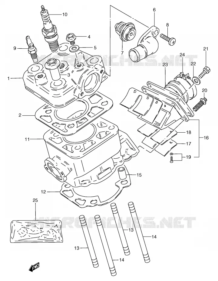 CILINDER (E22) Suzuki MOTO 80 RG 1985  RG80CF(E4)