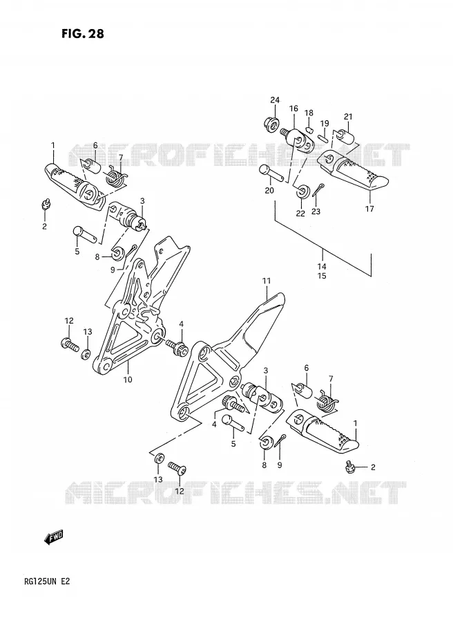 FOOTREST Suzuki MOTO 125 RG 1992  RG125UN(E2)