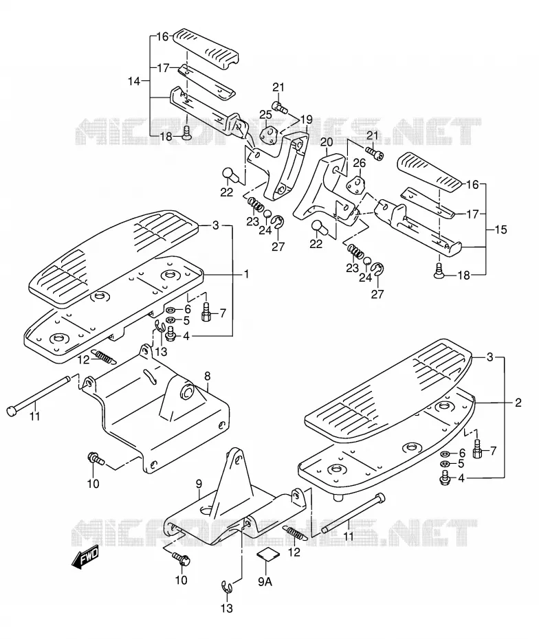 FOOTREST Suzuki MOTO 1500 INTRUDER 2007  VL1500K7(E2)