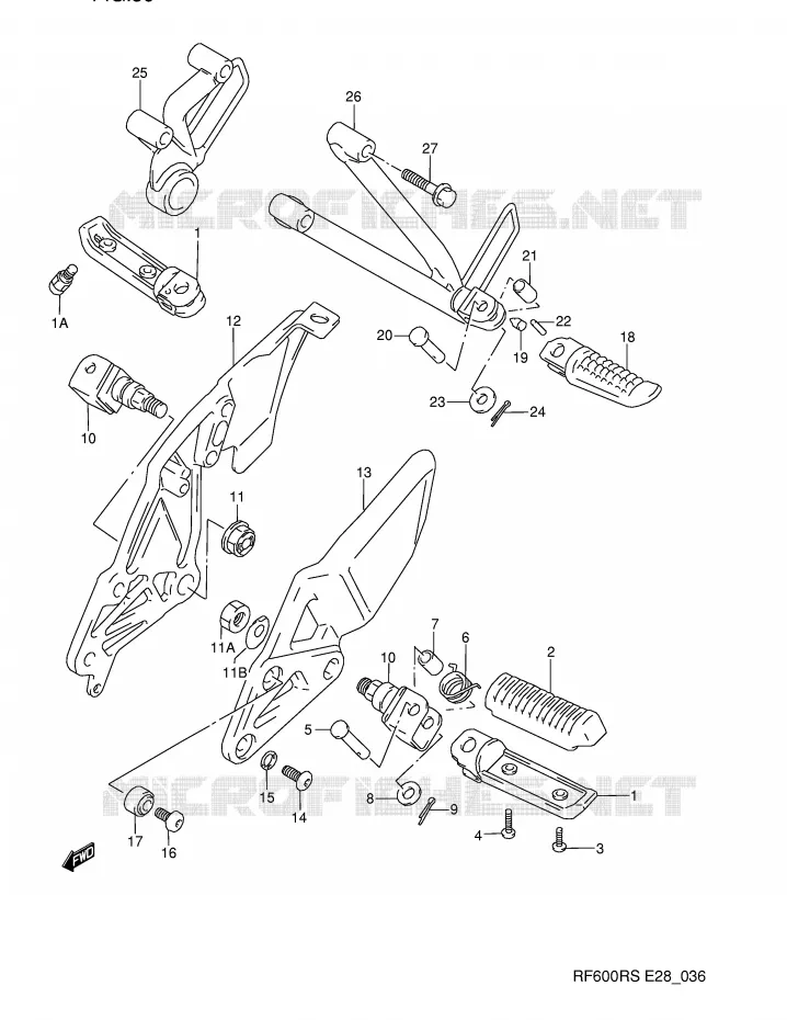 FOOTREST Suzuki MOTO 600 RF 1995  RF600RS(E28)