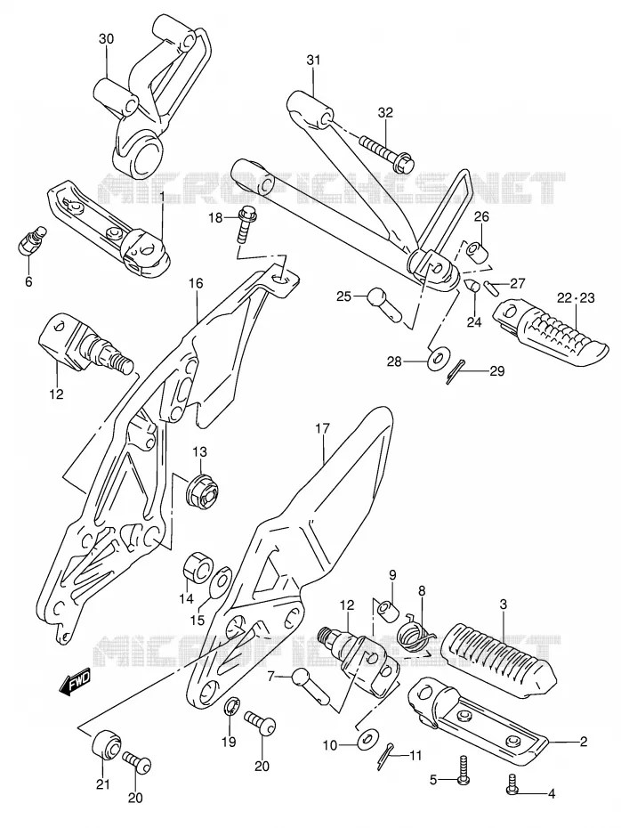 FOOTREST Suzuki MOTO 600 RF 1997  RF600RUV(E2)