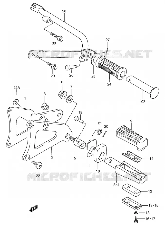 FOOTREST Suzuki MOTO 80 RG 1985  RG80CF(E4)