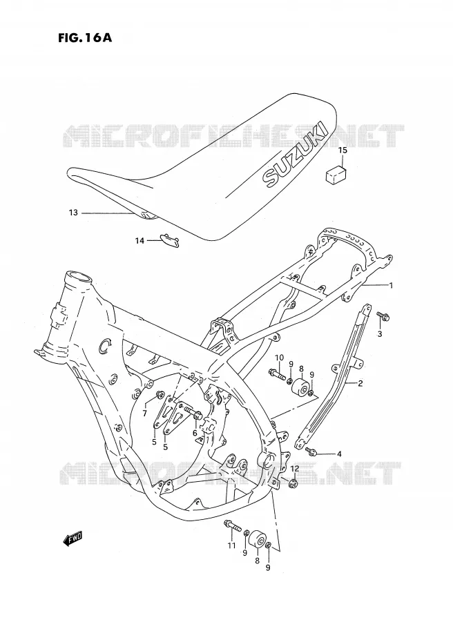 FRAME - SEAT (MODELE R/S) Suzuki MOTO 125 RM 1995  RM125S(E3)