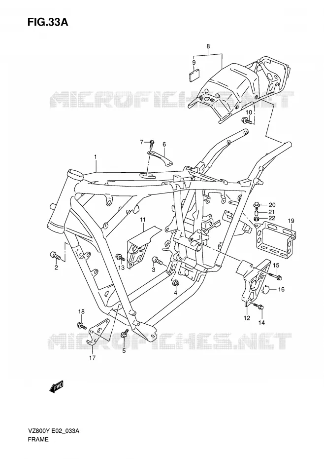FRAME (MODELE K1/K2/K3) Suzuki MOTO 800 MARAUDER 1999  VZ800X(E2)