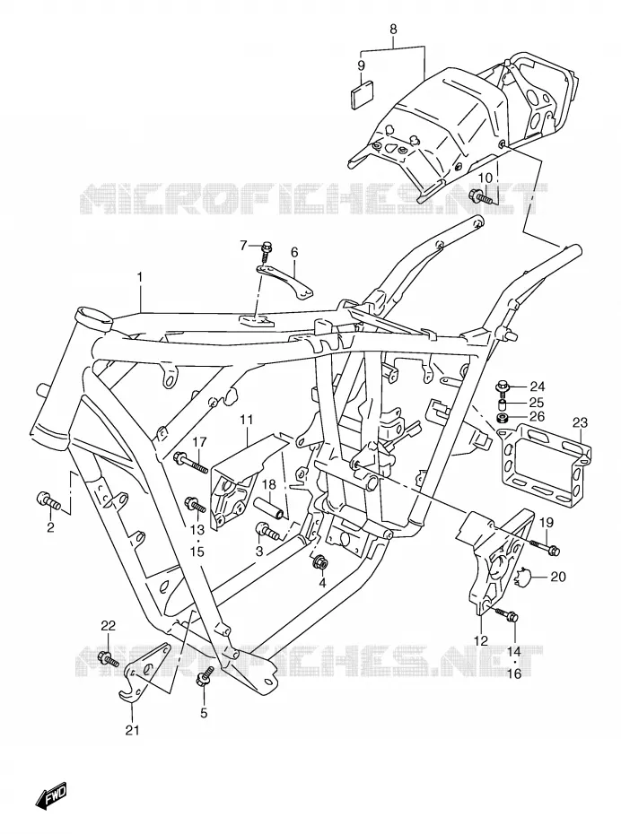 FRAME (MODELE V/W/X/Y) Suzuki MOTO 800 MARAUDER 1997  VZ800V(E2)