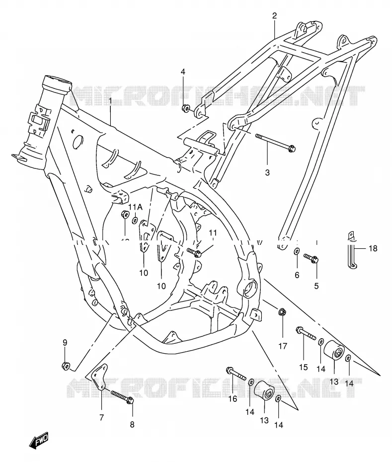 FRAME Suzuki MOTO 250 RM 1997  RM250V(E3/E28)