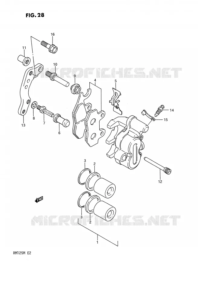 FRONT CALIPER (MODELE K/L) Suzuki MOTO 125 RM 1991  RM125 M (E02,E04,E24)