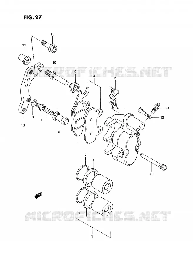 FRONT CALIPER (MODELE P/R) Suzuki MOTO 250 RM 1993  RM250P(E2)