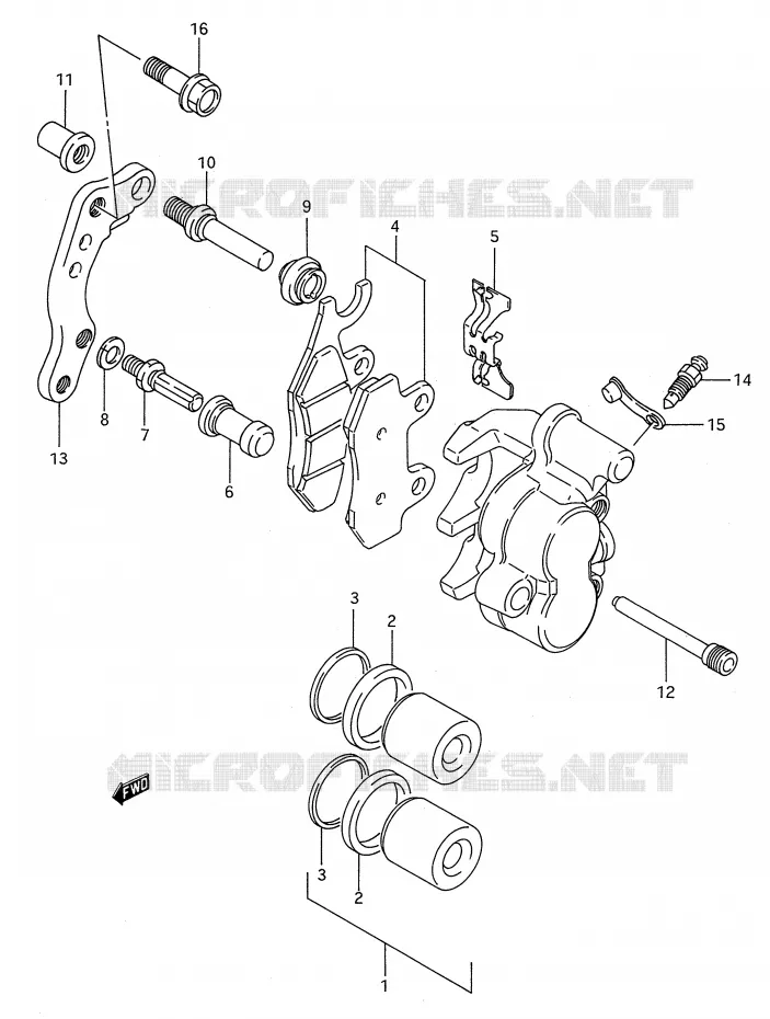 FRONT CALIPER (MODELE P/R) Suzuki MOTO 250 RM 1993  RM250P(E28)