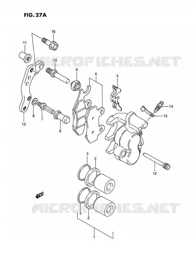 FRONT CALIPER (MODELE S) Suzuki MOTO 250 RM 1995  RM250S(E2)