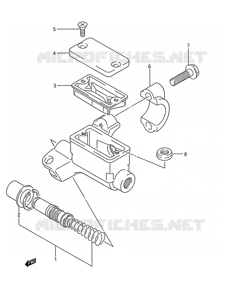 FRONT HOOFDREMCILINDER (MODELE K/L/M) Suzuki MOTO 250 RM 1990  RM250L(E28)
