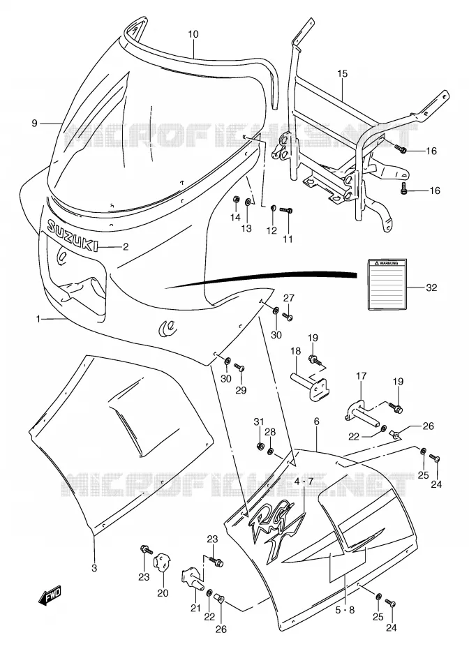 FRONT KUIP (MODELE M AG3,1ZX) Suzuki MOTO 80 RG 1985  RG80CF(E4)