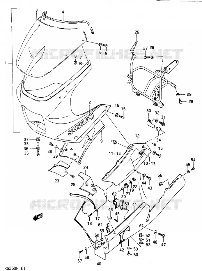 FRONT KUIP (RG250CH/FCH) Suzuki MOTO 250 RG 1986  RG250G(G/H)