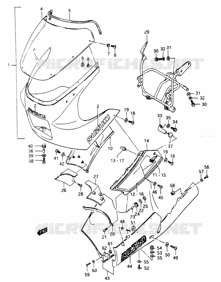 FRONT KUIP (RG250H/FH) Suzuki MOTO 250 RG 1987  RG250FH(G/H)