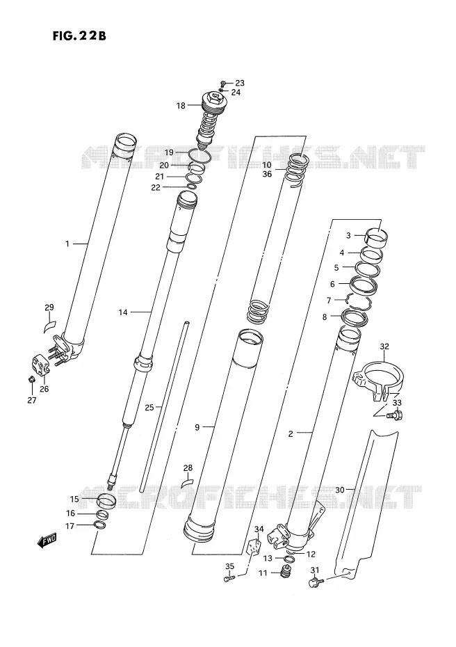 FRONT SCHOKDEMPER (MODELE R) Suzuki MOTO 125 RM 1993  RM125P(E2)
