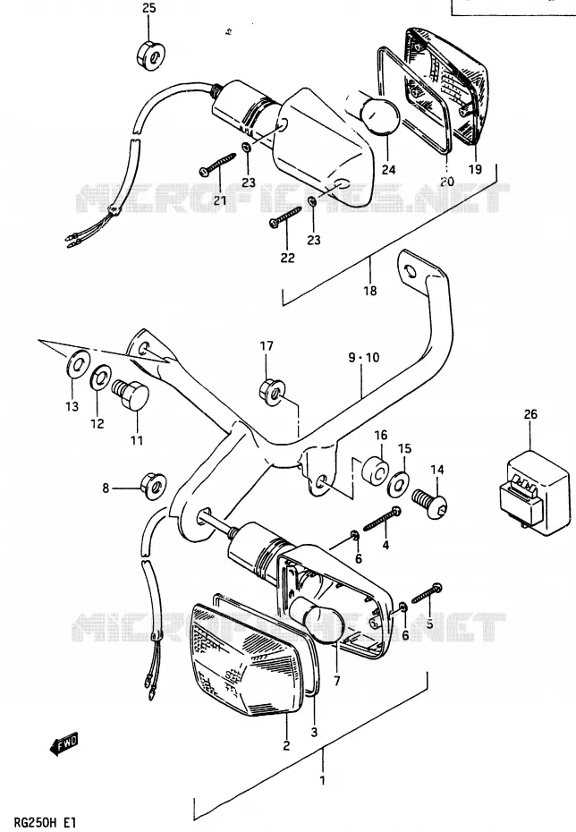INDICATOREN (E1,E6,E24) Suzuki MOTO 250 RG 1986  RG250FG(G/H)