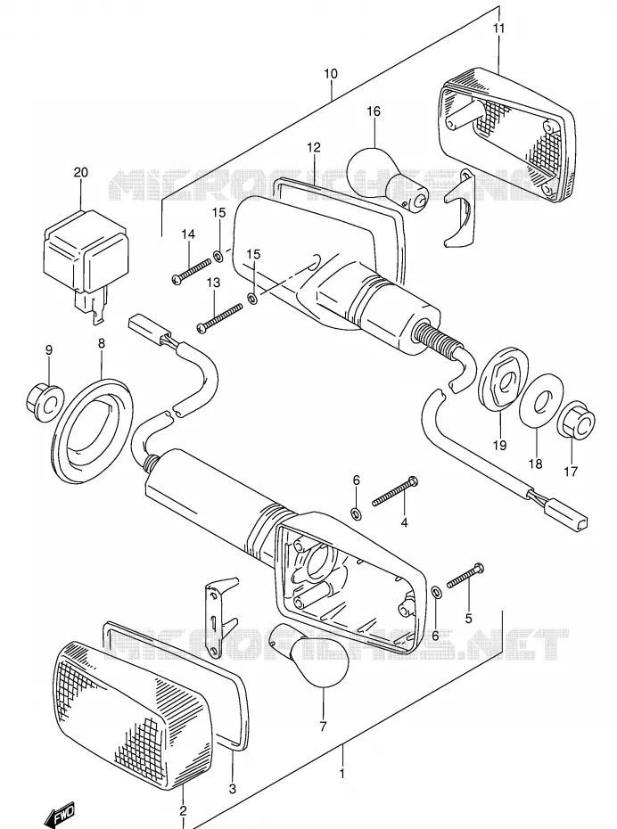 INDICATOREN (MODELE P/R) Suzuki MOTO 600 RF 1995  RF600RUS(E2)