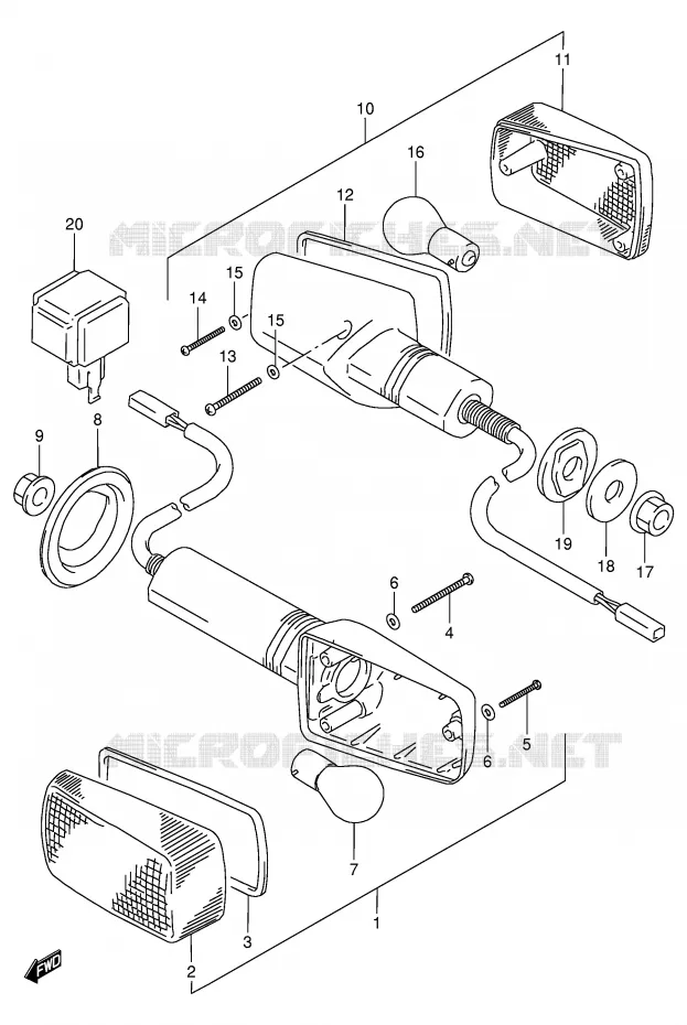 INDICATOREN (MODELE R/S) Suzuki MOTO 900 RF 1998  RF900RW(E2)