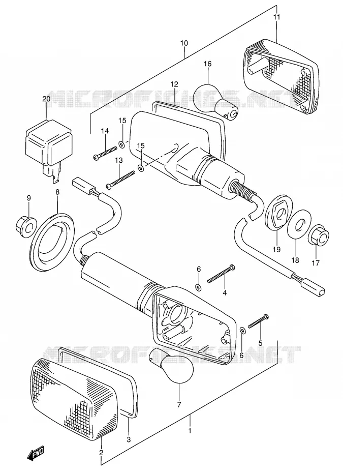 INDICATOREN (MODELE T/V) Suzuki MOTO 600 RF 1996  RF600RUT(E2)