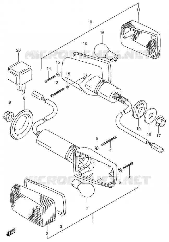 INDICATOREN (MODELE T/V/W) Suzuki MOTO 900 RF 1995  RF900RS2(E2)