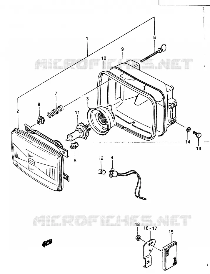 KOPLAMP Suzuki MOTO 250 RG 1987  RG250H(G/H)