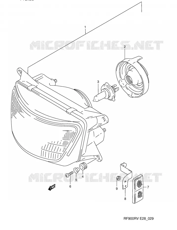 KOPLAMP Suzuki MOTO 900 RF 1996  RF900RT(E28)