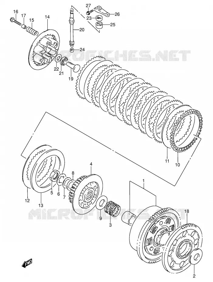 KOPPELING (MODELE P/R) Suzuki MOTO 600 RF 1993  RF600RP(E2)