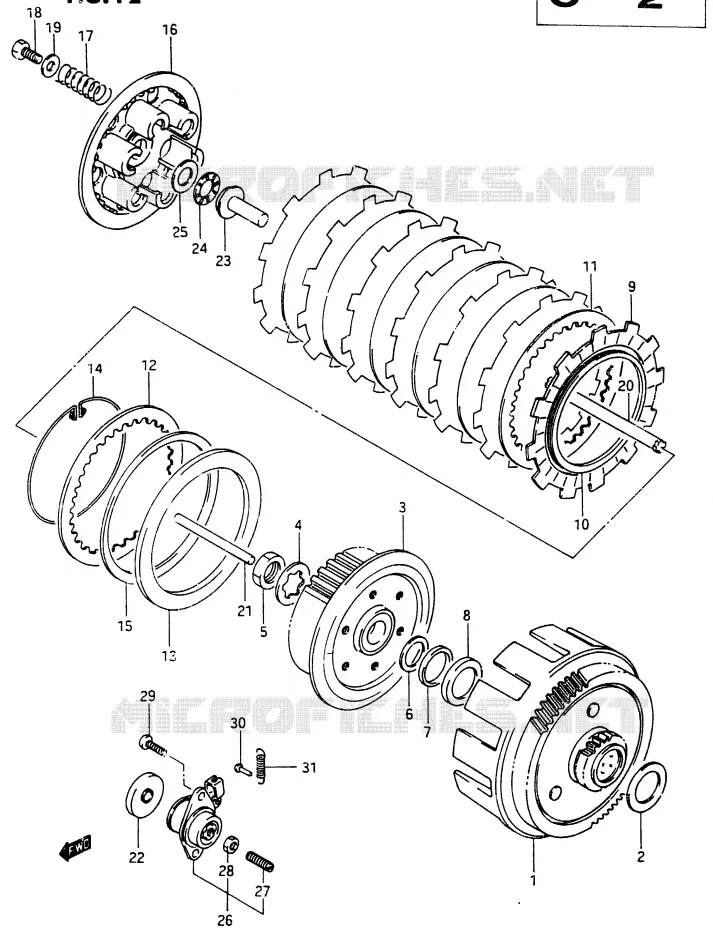 KOPPELING Suzuki MOTO 250 RG 1987  RG250FH(G/H)