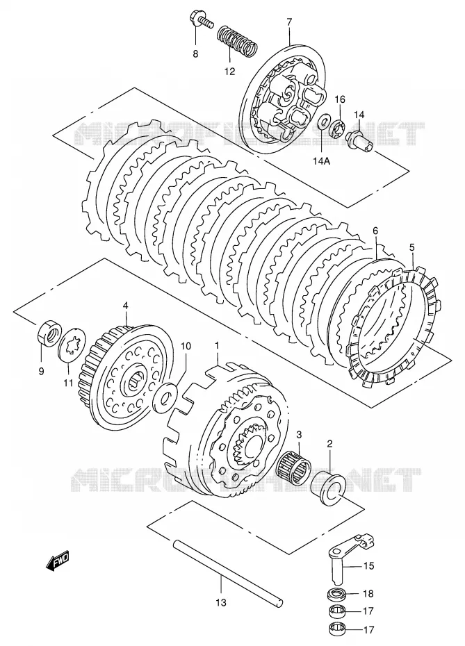 KOPPELING Suzuki MOTO 250 RM 1996  RM250T(E3/E28)