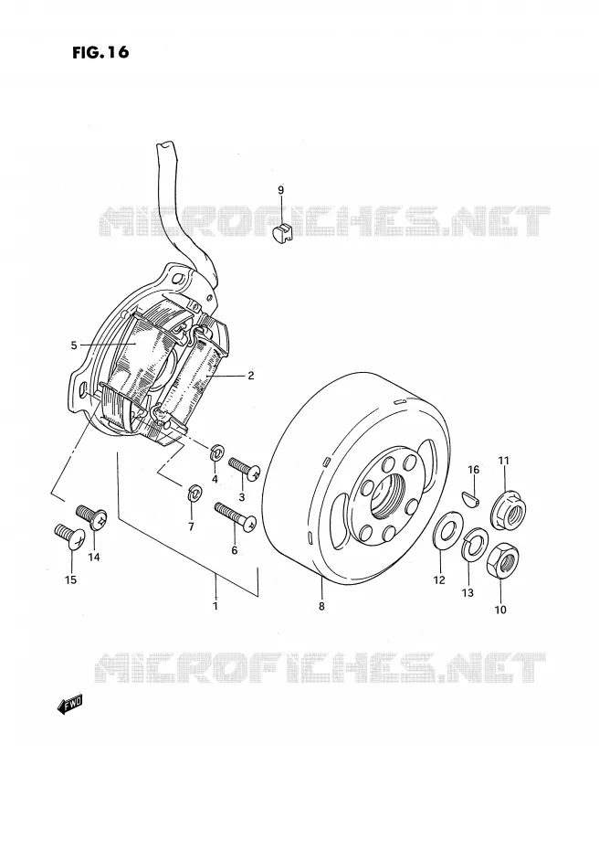 ONTSTEKING (MODELE D/H/L/M E15) Suzuki MOTO 50 PV 1994  PV50R(E15)