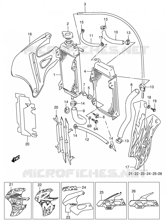 RADIATOR Suzuki MOTO 125 RM 2000  RM125Y(E2)