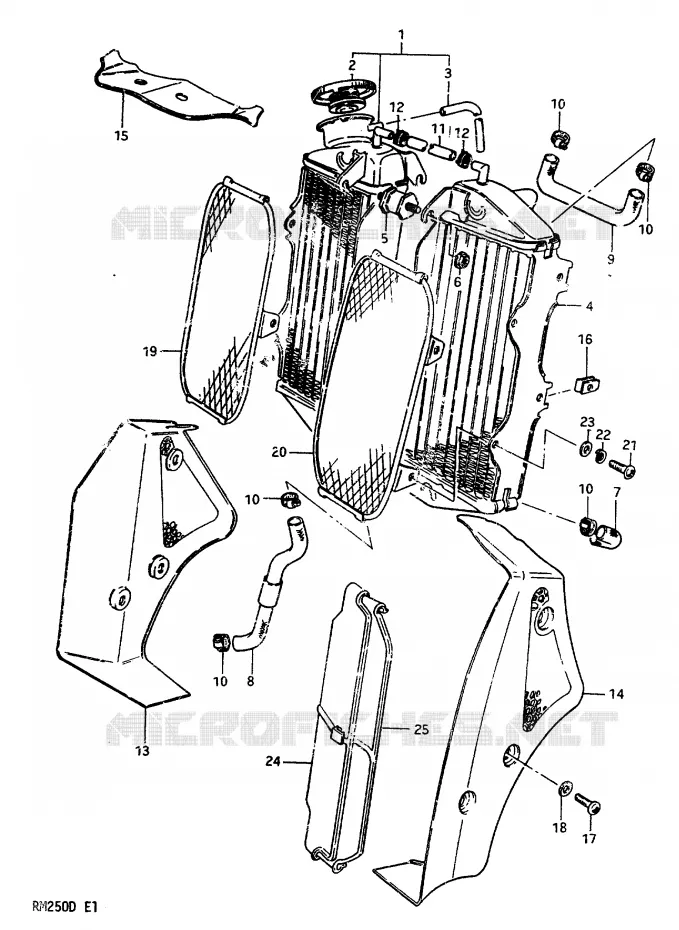 RADIATOR Suzuki MOTO 250 RM 1983  RM250D(Z/D)