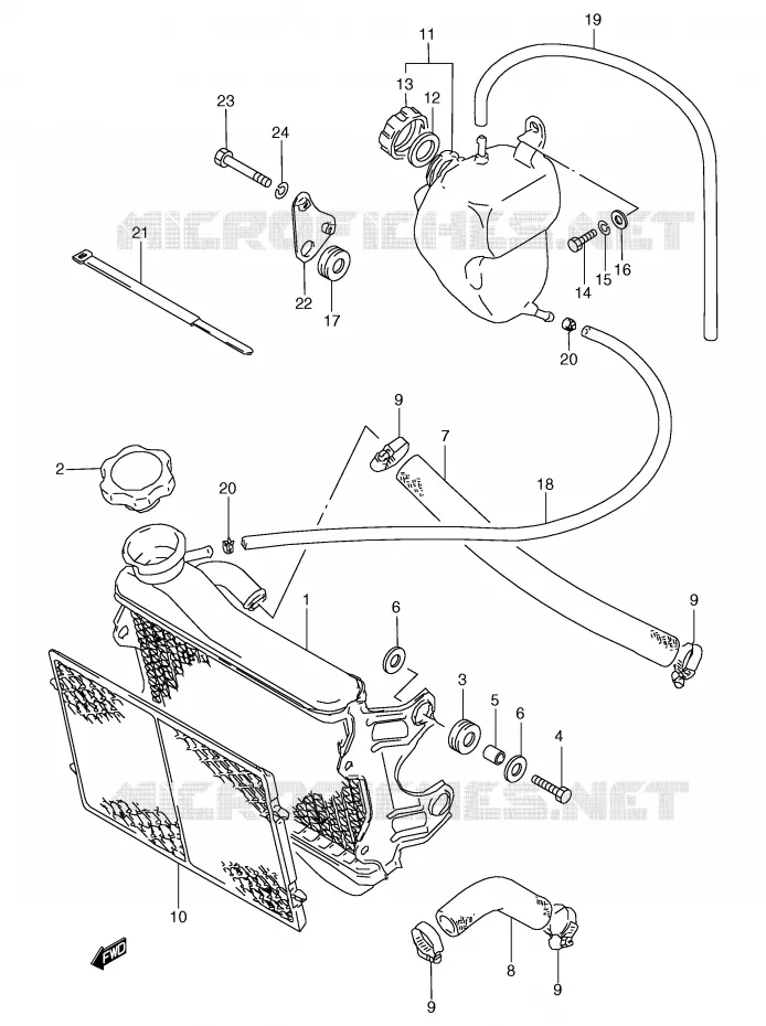 RADIATOR Suzuki MOTO 80 RG 1987  RG80CH(E4)
