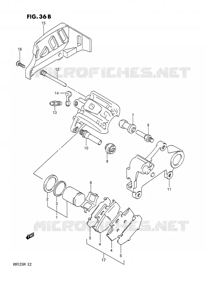REAR CALIPER (MODELE M) Suzuki MOTO 125 RM 1991  RM125M(E2)