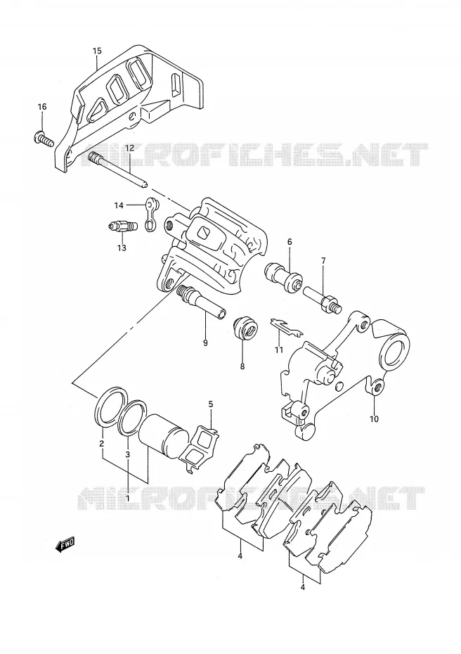 REAR CALIPER (MODELE N) Suzuki MOTO 250 RM 1991  RM250M(E28)