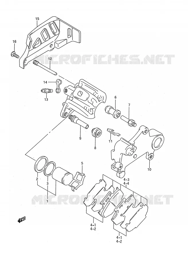 REAR CALIPER (MODELE P/R) Suzuki MOTO 125 RM 1993  RM125P(E28)