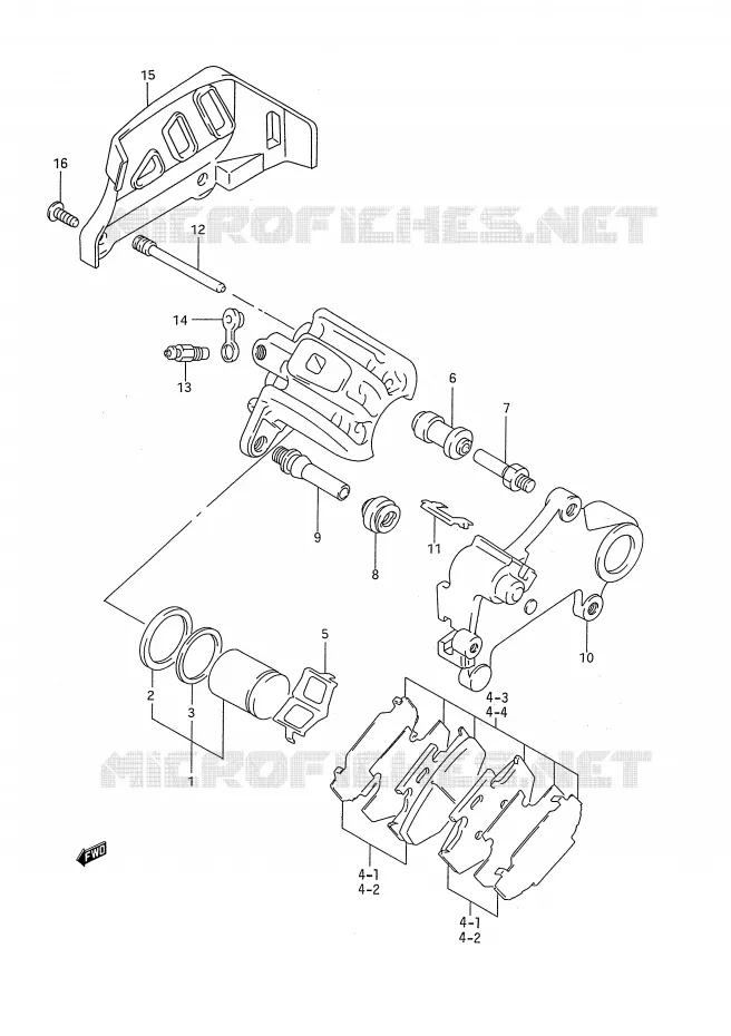 REAR CALIPER (MODELE P/R) Suzuki MOTO 250 RM 1994  RM250R(E28)