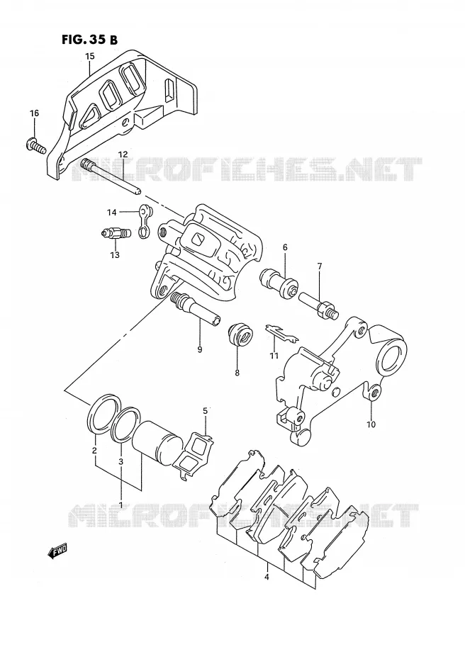 REAR CALIPER (MODELE S) Suzuki MOTO 125 RM 1995  RM125S(E3)