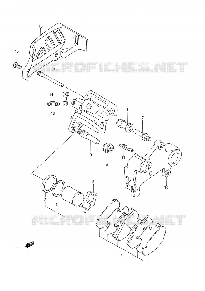 REAR CALIPER (MODELE S) Suzuki MOTO 250 RM 1995  RM250S(E28)